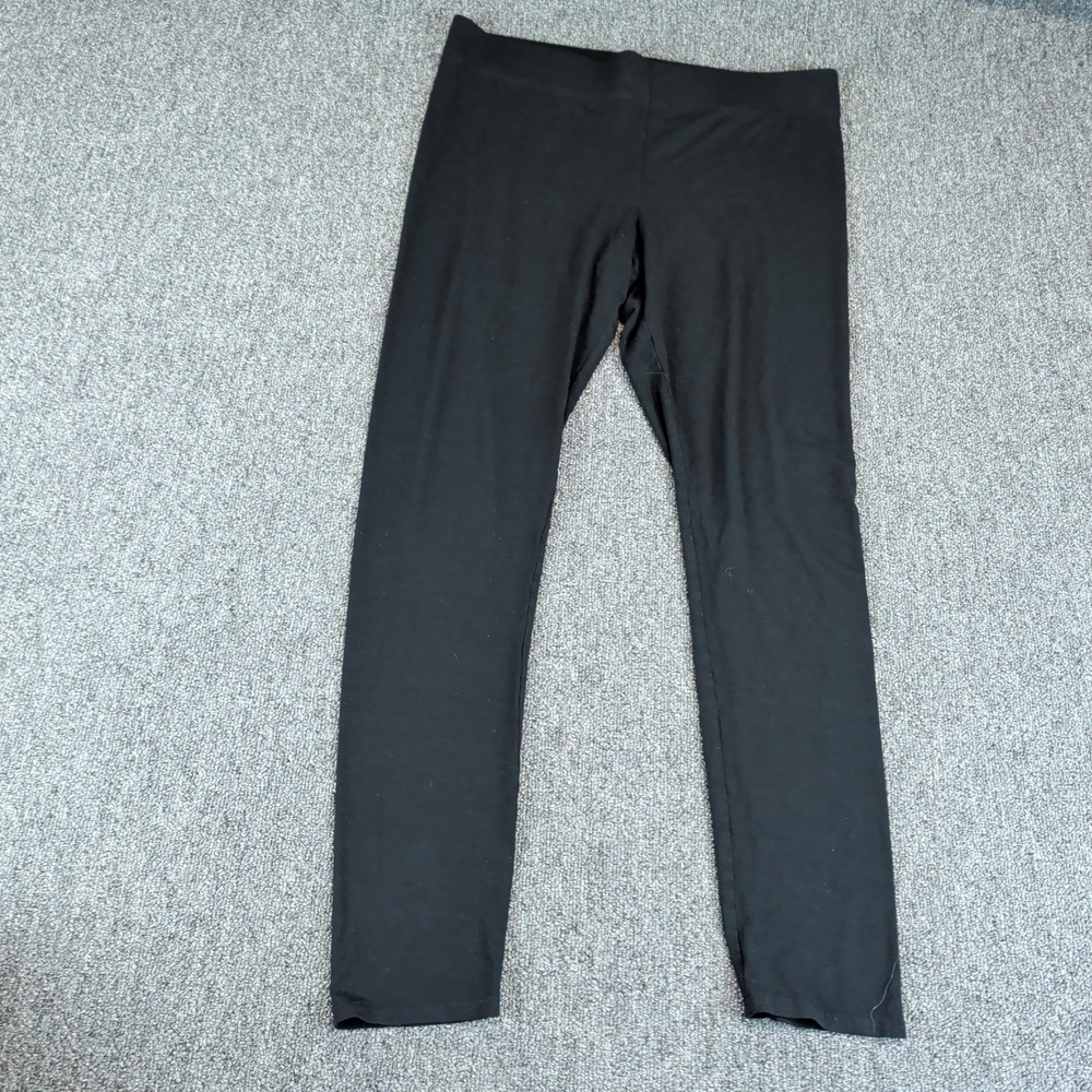 Soma‎ Womens Leggings Medium Black Rayon Spandex Stretch Lounge Sleep Yoga Pants